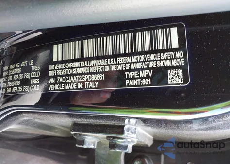 2016 Jeep Renegade Sport z USA, uszkodzony, nr VIN ZACCJAAT2GPD86661